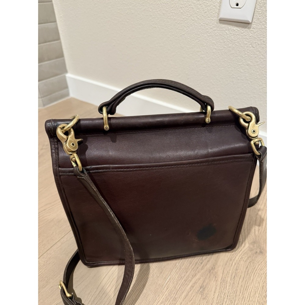 Vintage 90s Coach Willis 9927 Mahogany Brown Leather Crossbody Bag Purse Satchel - Picture 4 of 12